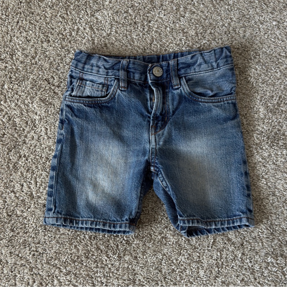 H&M toddler boys blue jean denim slim fit shorts size 2-3 years
